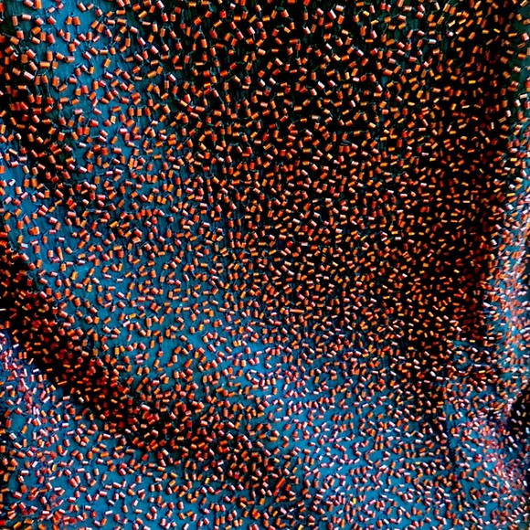 VINTAGE LAURENCE KAZAR DESIGNER SILK BEADED HIGH NECK TOP SLEEVELESS BLOUSE XL - Picture 7 of 15